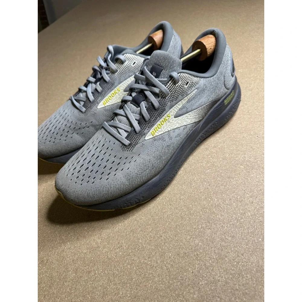 Brooks Ghost 15 Mens Road Running Shoes Grey Lime Green 1104181D040 Size 11 D